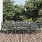 vidaXL Juego de comedor de jardín 11 piezas madera maciza pino gris vidaXL Juego de comedor de jardín 11 piezas madera maciza pino gris