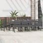 vidaXL Juego de comedor de jardín 11 piezas madera maciza pino gris vidaXL Juego de comedor de jardín 11 piezas madera maciza pino gris