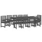 vidaXL Juego de comedor de jardín 11 piezas madera maciza pino gris vidaXL Juego de comedor de jardín 11 piezas madera maciza pino gris