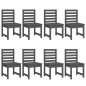 vidaXL Juego de comedor de jardín 11 piezas madera maciza pino gris vidaXL Juego de comedor de jardín 11 piezas madera maciza pino gris