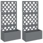 vidaXL Jardineras con enrejado 2 unidades WPC gris 65x33x135 cm vidaXL Jardineras con enrejado 2 unidades WPC gris 65x33x135 cm