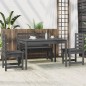 vidaXL Juego de comedor de jardín 4 piezas madera maciza pino gris vidaXL Juego de comedor de jardín 4 piezas madera maciza pino gris