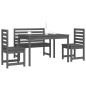 vidaXL Juego de comedor de jardín 4 piezas madera maciza pino gris vidaXL Juego de comedor de jardín 4 piezas madera maciza pino gris