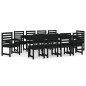 vidaXL Juego de comedor de jardín 11 piezas madera maciza pino negro vidaXL Juego de comedor de jardín 11 piezas madera maciza pino negro