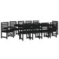 vidaXL Juego de comedor de jardín 11 piezas madera maciza pino negro vidaXL Juego de comedor de jardín 11 piezas madera maciza pino negro
