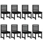 vidaXL Juego de comedor de jardín 11 piezas madera maciza pino negro vidaXL Juego de comedor de jardín 11 piezas madera maciza pino negro