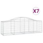 vidaXL Cestas de gaviones 7 uds forma de arco hierro 200x50x60/80 cm