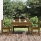 vidaXL Set de comedor de jardín 4 pzas madera maciza pino marrón miel vidaXL Set de comedor de jardín 4 pzas madera maciza pino marrón miel