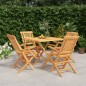 vidaXL Juego de comedor para jardín 5 piezas madera maciza de teca