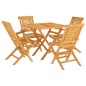 vidaXL Juego de comedor para jardín 5 piezas madera maciza de teca