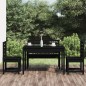vidaXL Juego de comedor de jardín 4 piezas madera maciza pino negro vidaXL Juego de comedor de jardín 4 piezas madera maciza pino negro