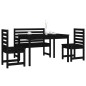 vidaXL Juego de comedor de jardín 4 piezas madera maciza pino negro vidaXL Juego de comedor de jardín 4 piezas madera maciza pino negro