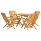 vidaXL Juego de comedor para jardín 5 piezas madera maciza de teca vidaXL Juego de comedor para jardín 5 piezas madera maciza de teca