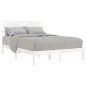 vidaXL Estructura de cama doble madera maciza blanca 135x190 cm