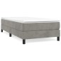 vidaXL Cama box spring con colchón terciopelo gris claro 90x190 cm vidaXL Cama box spring con colchón terciopelo gris claro 90x190 cm
