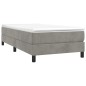 vidaXL Cama box spring con colchón terciopelo gris claro 90x190 cm vidaXL Cama box spring con colchón terciopelo gris claro 90x190 cm