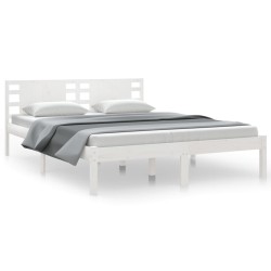 vidaXL Estructura de cama de madera maciza de pino blanca 140x200 cm