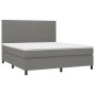 vidaXL Cama box spring colchón y luces LED tela gris oscuro 180x200 cm vidaXL Cama box spring colchón y luces LED tela gris oscuro 180x200 cm