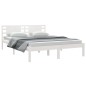 vidaXL Estructura de cama de madera maciza de pino blanca 140x200 cm vidaXL Estructura de cama de madera maciza de pino blanca 140x200 cm