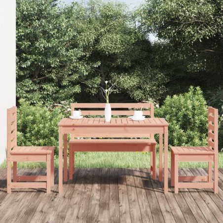 vidaXL Juego de comedor para jardín 4 pzas madera maciza abeto Douglas