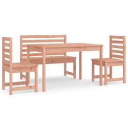 vidaXL Juego de comedor para jardín 4 pzas madera maciza abeto Douglas