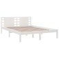 vidaXL Estructura de cama de madera maciza de pino blanca 140x200 cm vidaXL Estructura de cama de madera maciza de pino blanca 140x200 cm