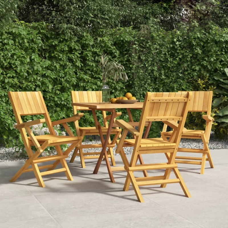 vidaXL Sillas de jardín plegables 4 uds madera maciza teca 55x61x90 cm vidaXL Sillas de jardín plegables 4 uds madera maciza teca 55x61x90 cm