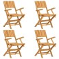 vidaXL Sillas de jardín plegables 4 uds madera maciza teca 55x61x90 cm vidaXL Sillas de jardín plegables 4 uds madera maciza teca 55x61x90 cm