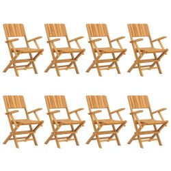 vidaXL Sillas de jardín plegables 8 uds madera maciza teca 55x61x90 cm