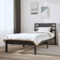 vidaXL Estructura de cama de madera maciza de pino gris 100x200 cm vidaXL Estructura de cama de madera maciza de pino gris 100x200 cm