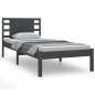 vidaXL Estructura de cama de madera maciza de pino gris 100x200 cm vidaXL Estructura de cama de madera maciza de pino gris 100x200 cm