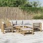 vidaXL Set de muebles de jardín 8 piezas bambú y cojines gris claro vidaXL Set de muebles de jardín 8 piezas bambú y cojines gris claro