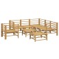 vidaXL Set de muebles de jardín 8 piezas bambú y cojines gris claro vidaXL Set de muebles de jardín 8 piezas bambú y cojines gris claro