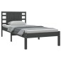 vidaXL Estructura de cama de madera maciza de pino gris 100x200 cm vidaXL Estructura de cama de madera maciza de pino gris 100x200 cm