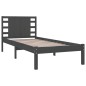 vidaXL Estructura de cama de madera maciza de pino gris 100x200 cm vidaXL Estructura de cama de madera maciza de pino gris 100x200 cm