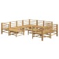 vidaXL Set de muebles de jardín 10 piezas bambú y cojines gris claro vidaXL Set de muebles de jardín 10 piezas bambú y cojines gris claro