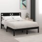 vidaXL Estructura de cama madera maciza negro 150x200 cm vidaXL Estructura de cama madera maciza negro 150x200 cm