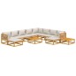 vidaXL Set muebles jardín 12 pzas madera maciza y cojines gris claro