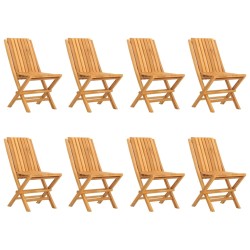 vidaXL Sillas de jardín plegables 8 uds madera maciza teca 47x47x89 cm