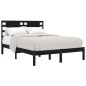 vidaXL Estructura de cama madera maciza negro 150x200 cm vidaXL Estructura de cama madera maciza negro 150x200 cm