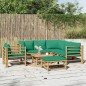 vidaXL Set de muebles de jardín 8 piezas bambú con cojines verde vidaXL Set de muebles de jardín 8 piezas bambú con cojines verde