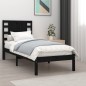 vidaXL Estructura de cama madera maciza de pino negra 100x200 cm vidaXL Estructura de cama madera maciza de pino negra 100x200 cm