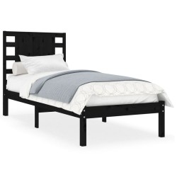 vidaXL Estructura de cama madera maciza de pino negra 100x200 cm