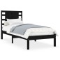 vidaXL Estructura de cama madera maciza de pino negra 100x200 cm vidaXL Estructura de cama madera maciza de pino negra 100x200 cm