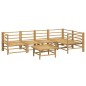 vidaXL Set de muebles de jardín 6 piezas bambú con cojines gris claro vidaXL Set de muebles de jardín 6 piezas bambú con cojines gris claro