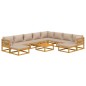 vidaXL Set muebles jardín 11 pzas madera maciza y cojines gris taupé
