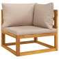 vidaXL Set muebles jardín 11 pzas madera maciza y cojines gris taupé