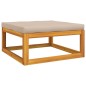 vidaXL Set muebles jardín 11 pzas madera maciza y cojines gris taupé