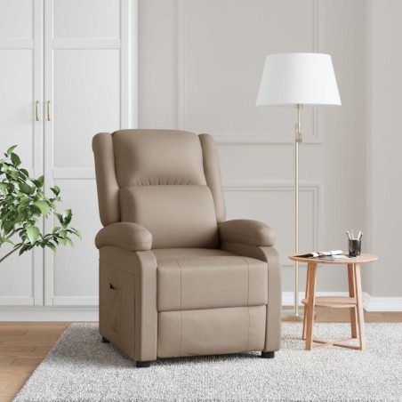 vidaXL Sillón reclinable de cuero sintético color capuchino