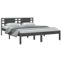 vidaXL Estructura de cama madera maciza gris king size 150x200 cm vidaXL Estructura de cama madera maciza gris king size 150x200 cm